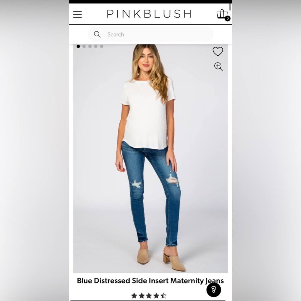 PINK BLUSH blue distressed Maternity Jeans
